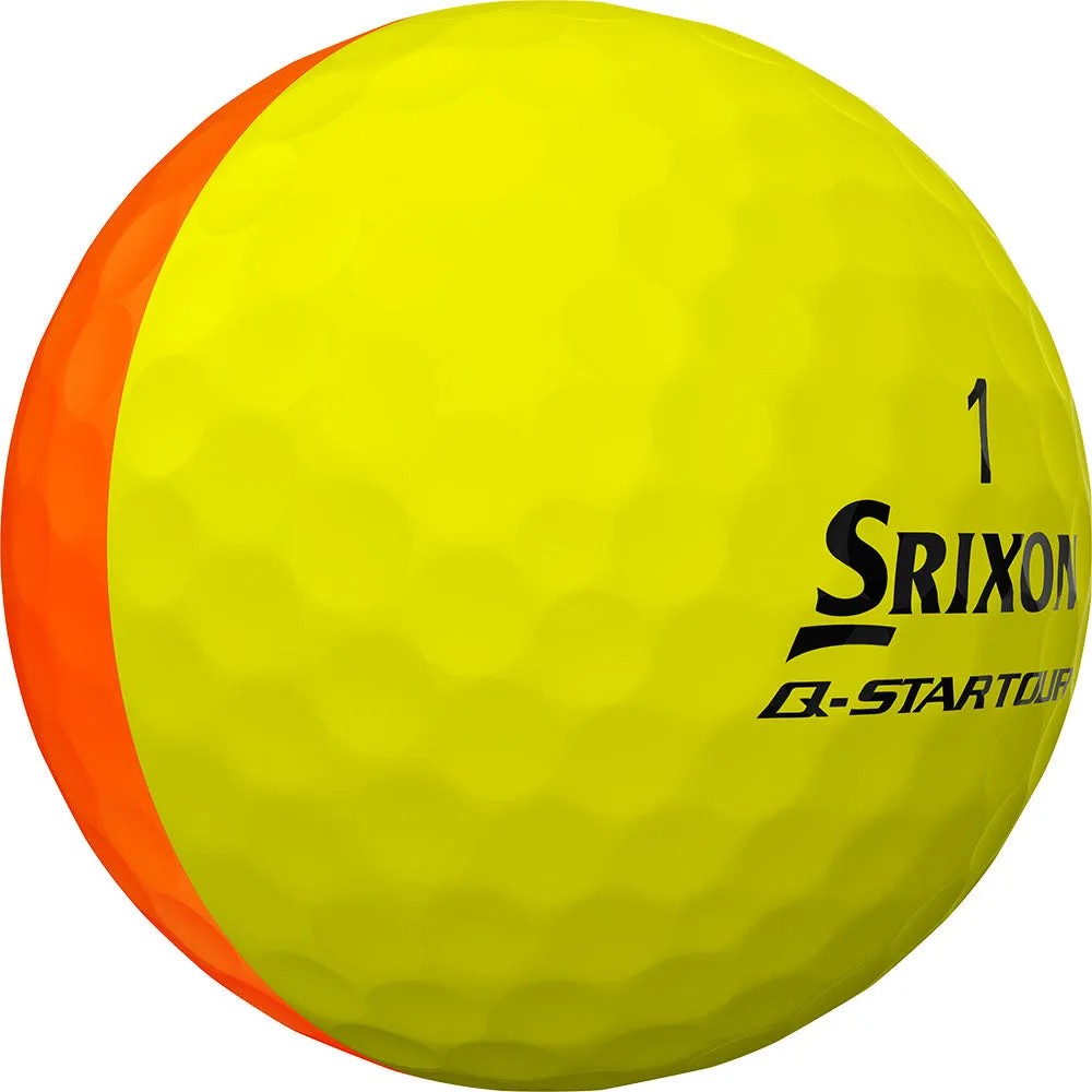 Q-STAR Tour Divide Golf Balls - Yellow/Orange - 12 Pack, USGA approved golf balls