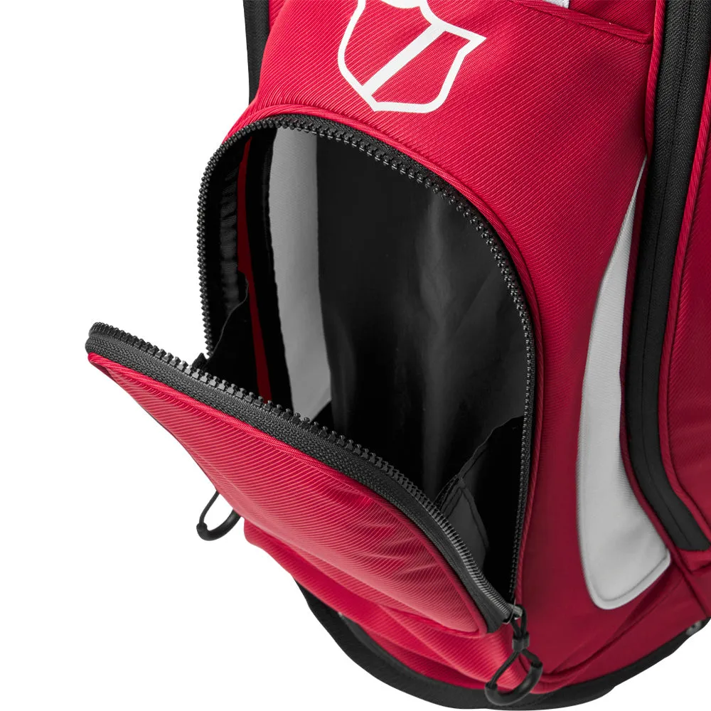 Wilson Exo Lite Stand Bag - Staff Red, Recycled golf balls, Golf accessories for beginners