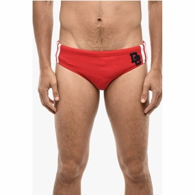 Dsqua Solid Color Swim Brief with Embossed Men's Logo