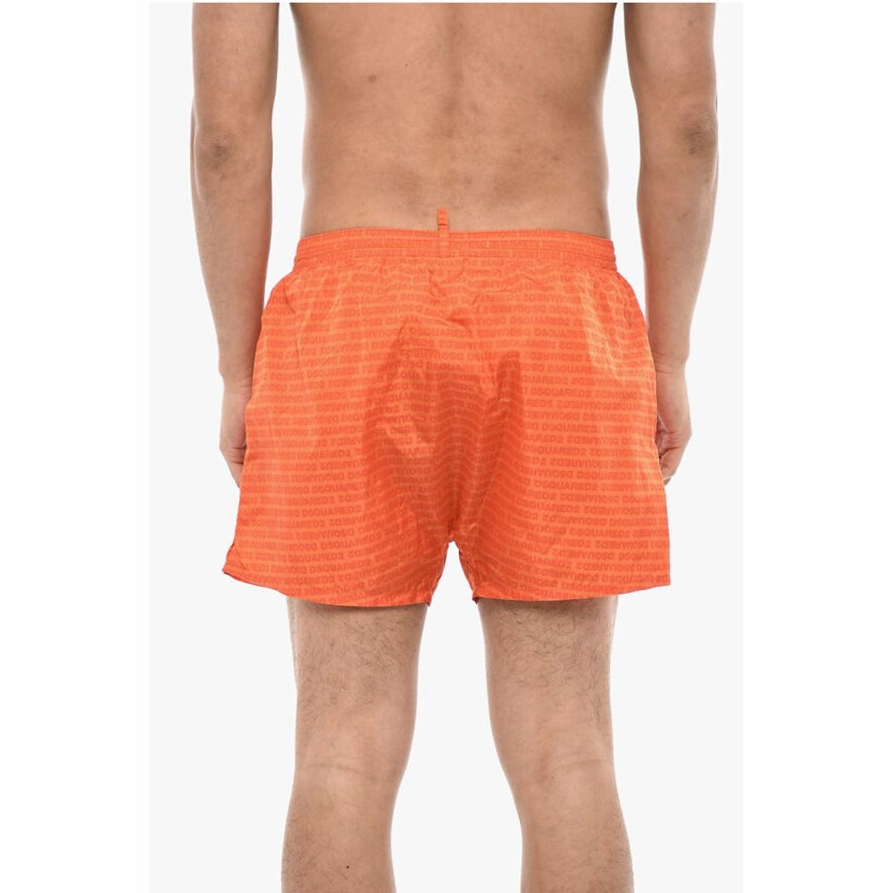 Dsquared Boxer Swim Shorts With Allover Logo Men's Print