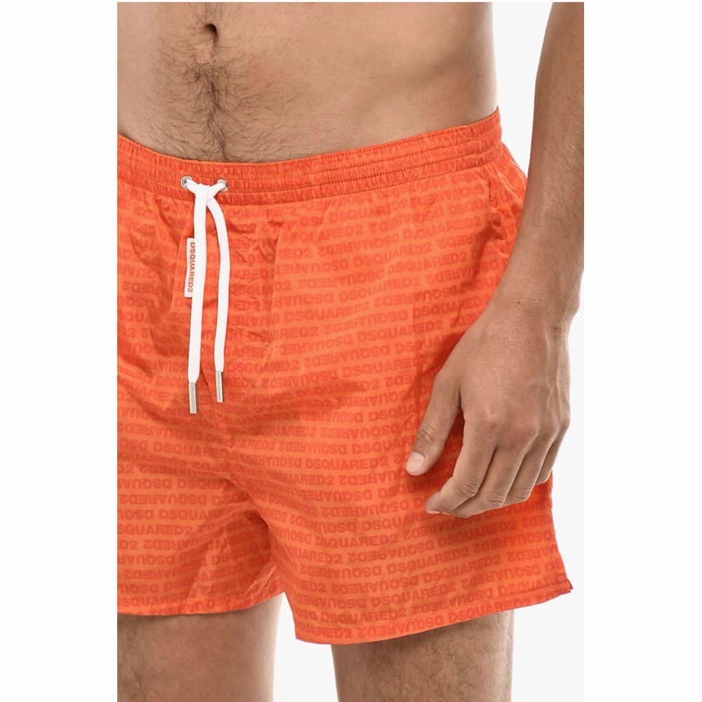 Dsquared Boxer Swim Shorts With Allover Logo Men's Print