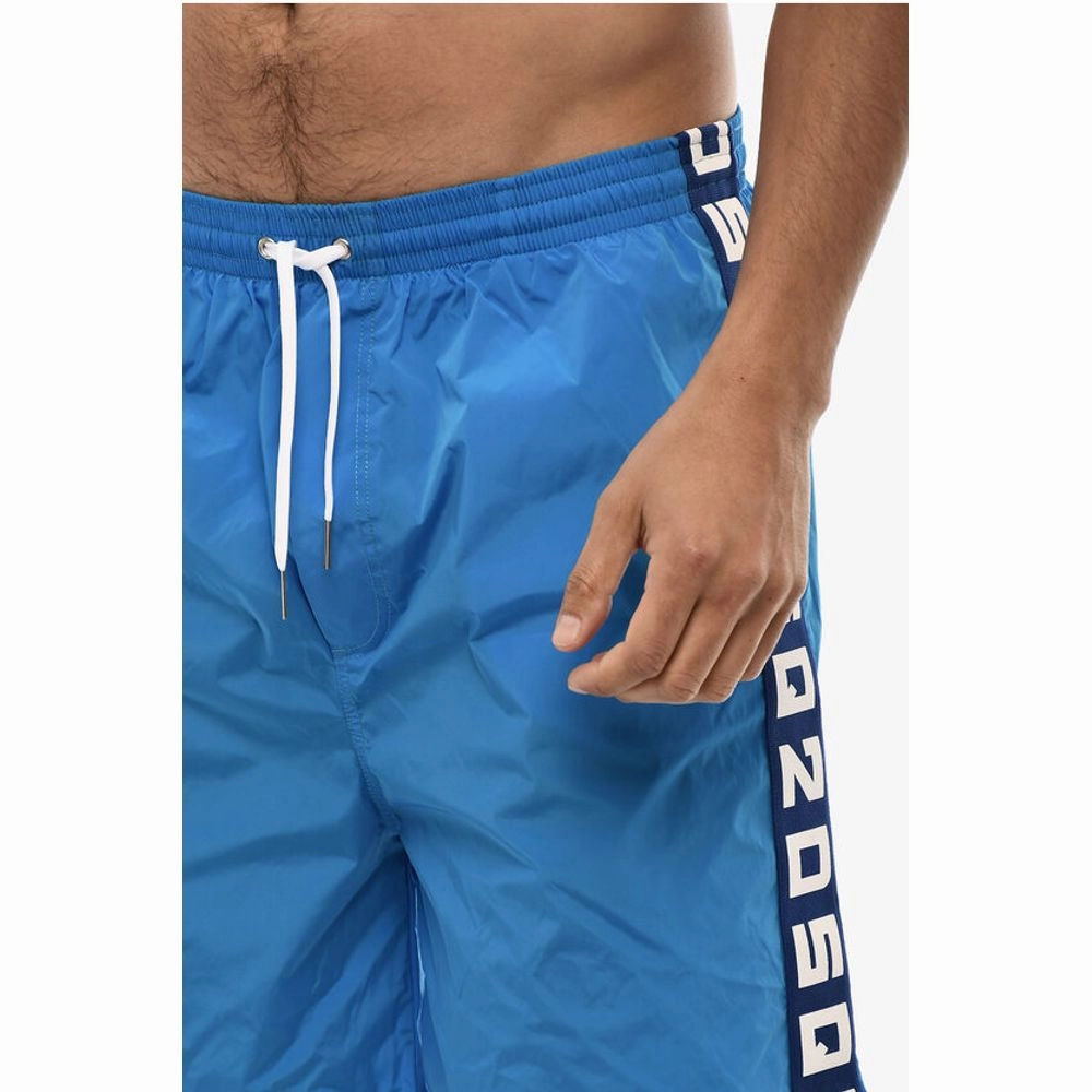 Dsquared Boxer Swimsuit With Logoed Contrasting Men's Bands