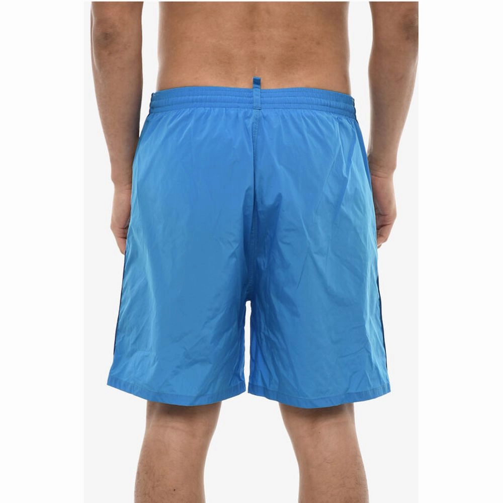 Dsquared Boxer Swimsuit With Logoed Contrasting Men's Bands
