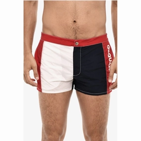 Dsquared Color Block Swim Shorts with Side Men's Logo