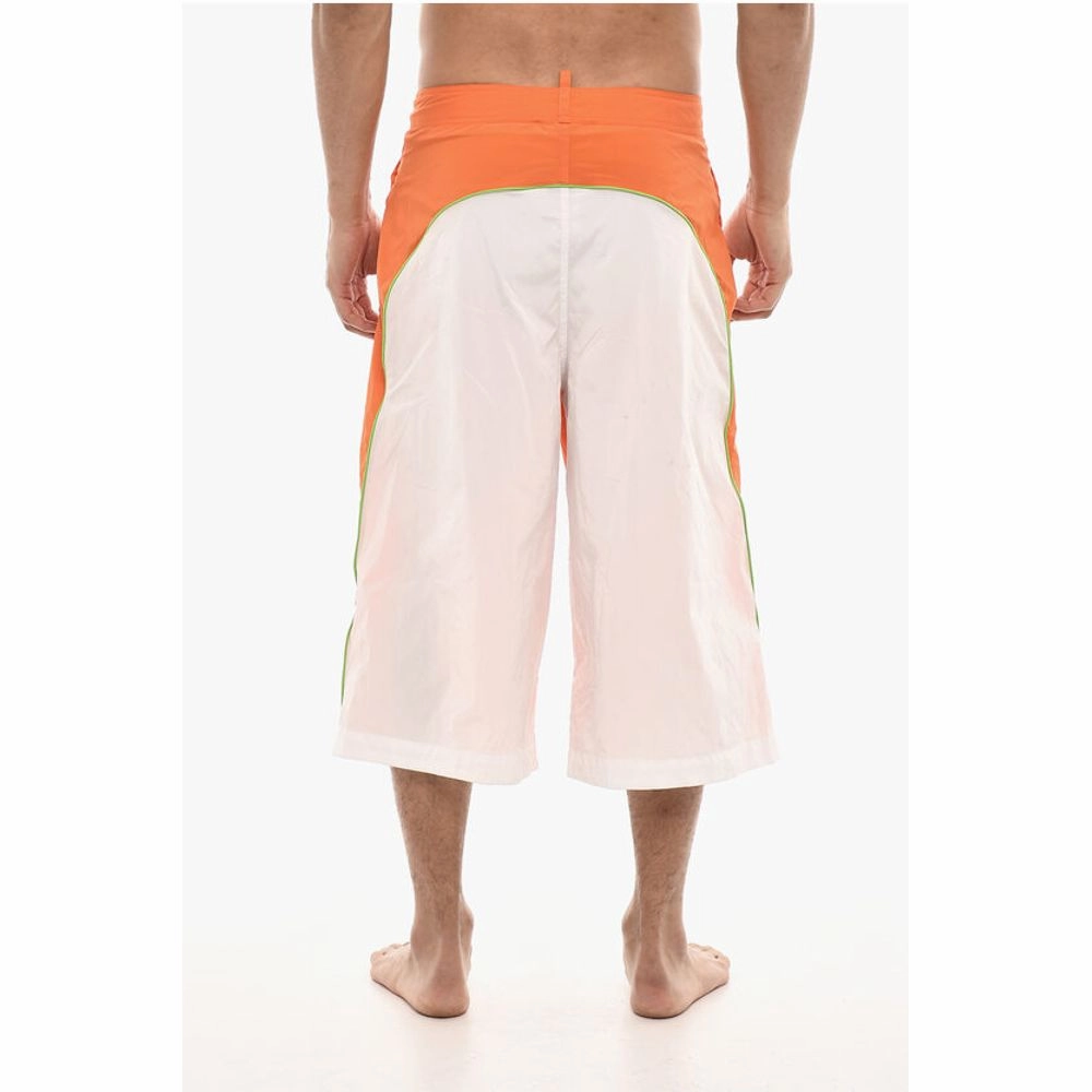 Dsquared Extra-Long Swim Short with Contrasting Men's Desing