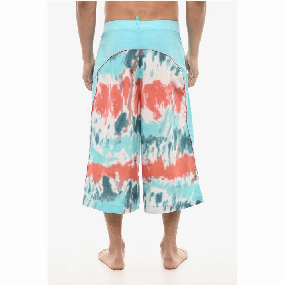 Dsquared Maxi Swim Shorts With Tie Dye Men's Print