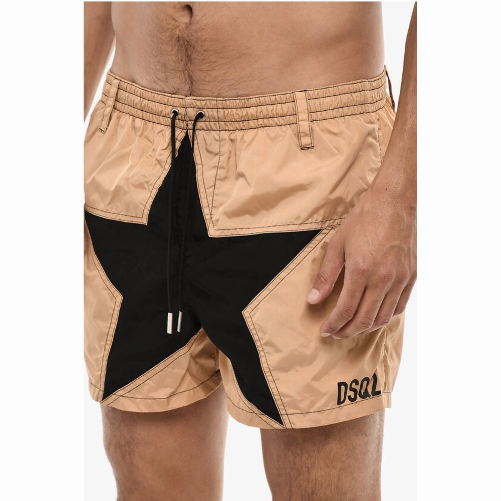 Dsquared Nylon Swim Shorts with Maxi Frontal Men's Star