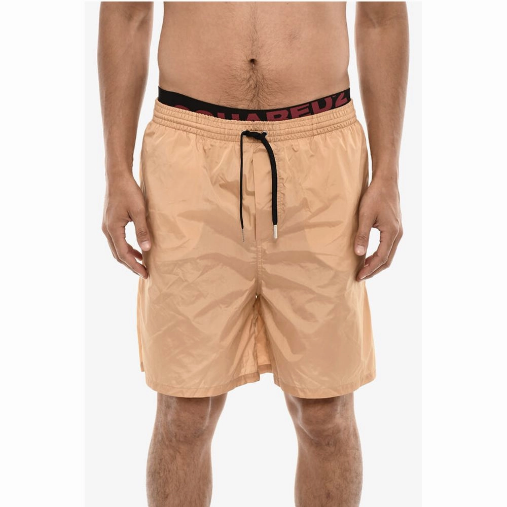 Dsquared Slip Swimshorts With Logoed Contrasting Men's Waistband