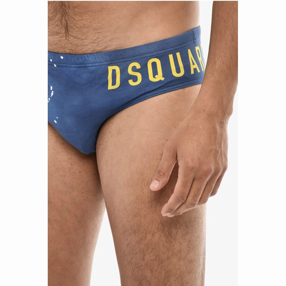 Dsquared Slip Swimsuit With Splatter Men's Motif