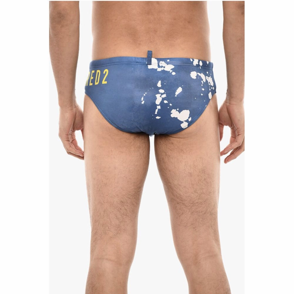 Dsquared Slip Swimsuit With Splatter Men's Motif