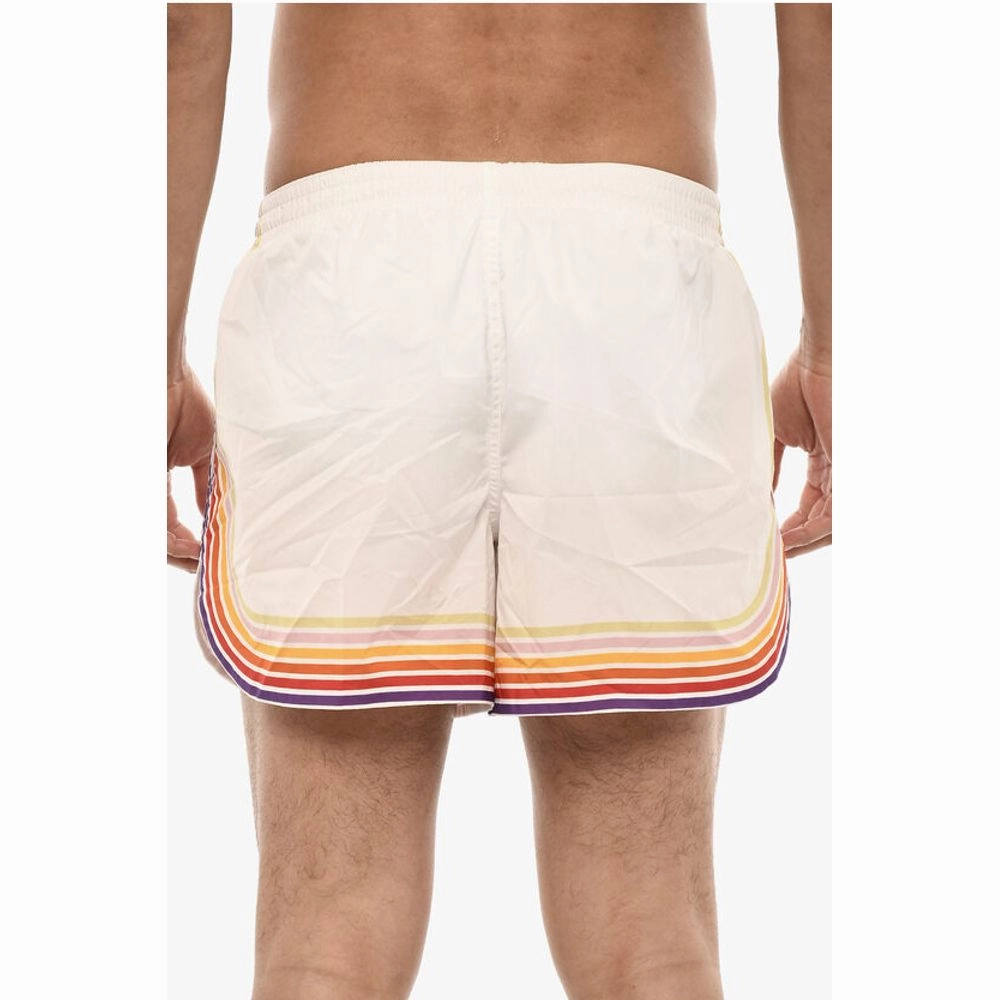 Dsquared Stripe Print MIDI Boxer Swim Men's Shorts