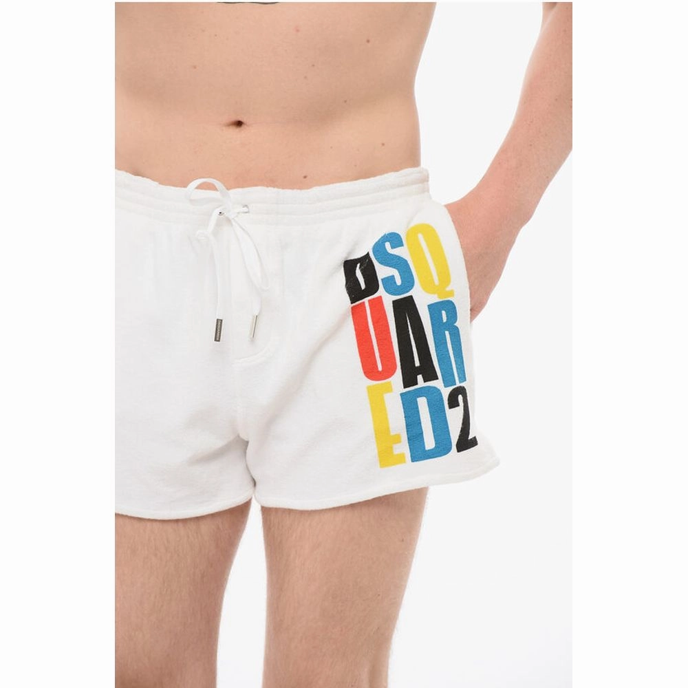 Dsquared Terry Cotton Swim Shorts with Side Men's Logo