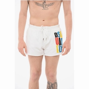 Dsquared Terry Cotton Swim Shorts with Side Men's Logo