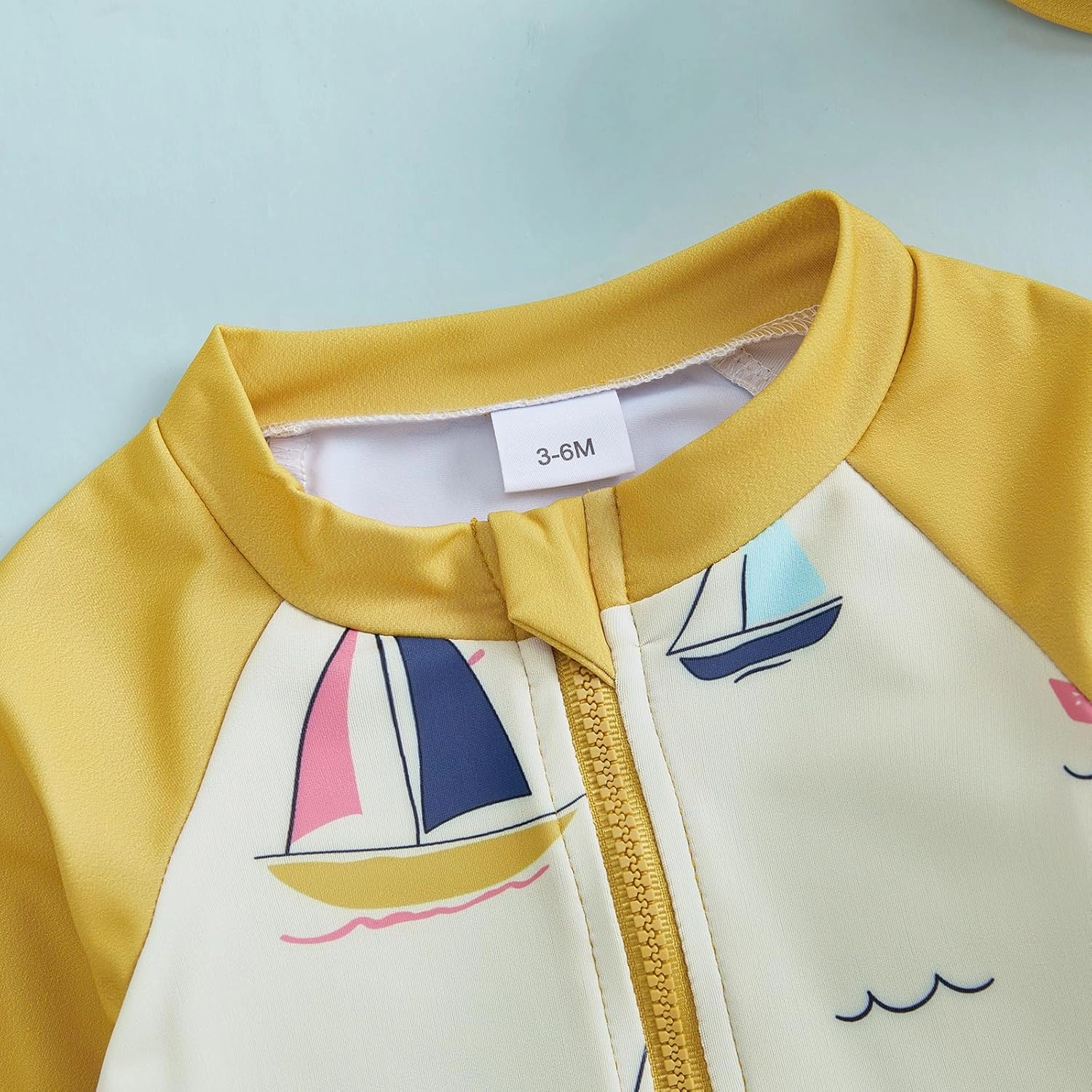 DuAnyozu Baby Boys Swimsuit Long Sleeve Rash Guard Swimwear Baby Boy Swim Trunk with Hat Toddler 4th of July Bathing Suit