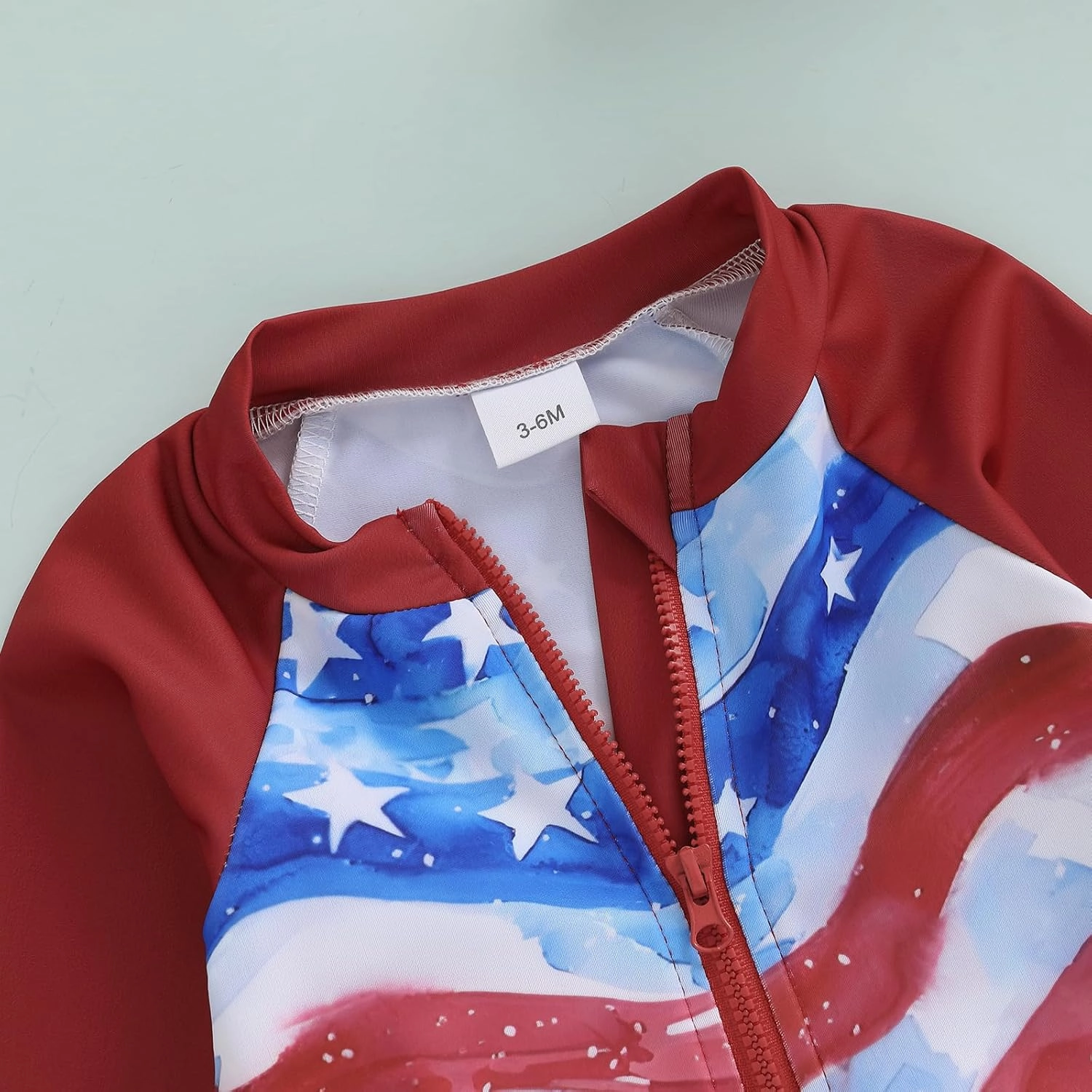 DuAnyozu Baby Boys Swimsuit Long Sleeve Rash Guard Swimwear Baby Boy Swim Trunk with Hat Toddler 4th of July Bathing Suit