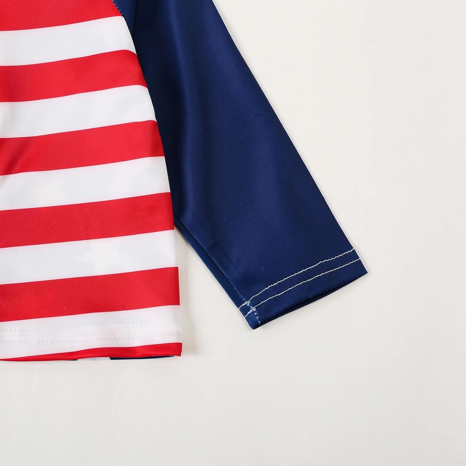 DuAnyozu Baby Boys Swimsuit Long Sleeve Rash Guard Swimwear Baby Boy Swim Trunk with Hat Toddler 4th of July Bathing Suit
