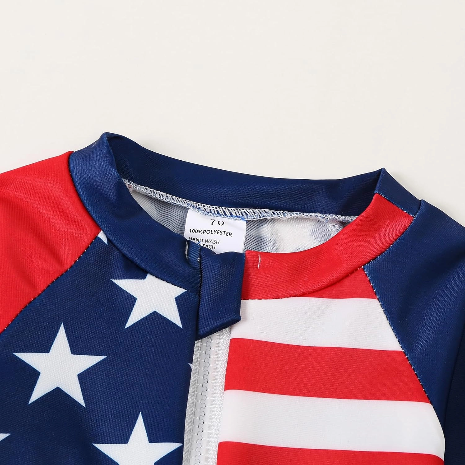 DuAnyozu Baby Boys Swimsuit Long Sleeve Rash Guard Swimwear Baby Boy Swim Trunk with Hat Toddler 4th of July Bathing Suit