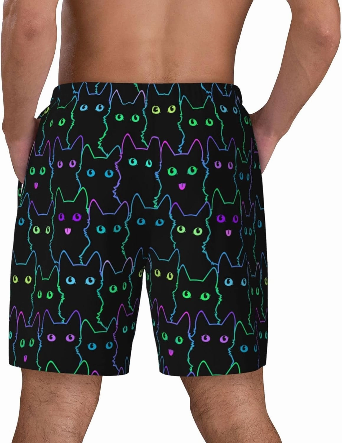Duck Men's Swim Trunks with Compression Liner 2 in 1 Inseam Quick Dry Beach Shorts 7 inch Swimming Board Shorts