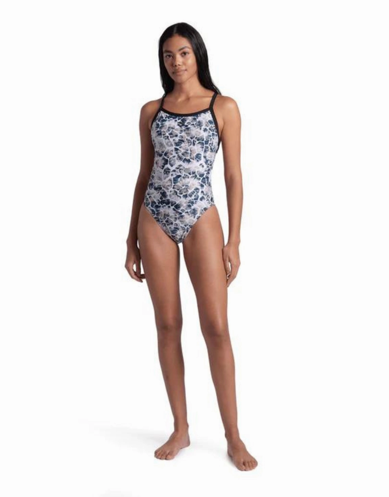 Earth XCross Back Swimsuit - Black/Multi