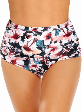 Edelqual Women's High Waisted Bikini Bottom Tummy Control Full Coverage Ruched Bathing Suit Swimsuit Tankini Swim Shorts