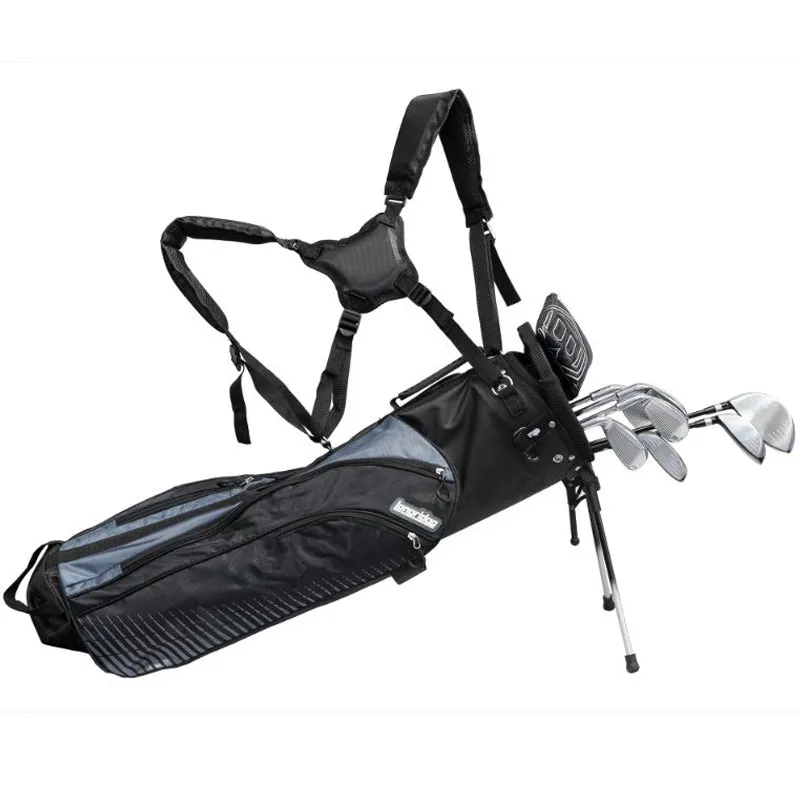 Longridge 7" Tri Lite Sunday Carry Bag - Black/Silver, Left-handed golf putters