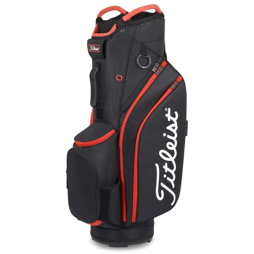 Editor-Loved Titleist Cart 14 Lightweight Cart Bag - Black/Black/Red Act Fast, Golf mat for home
