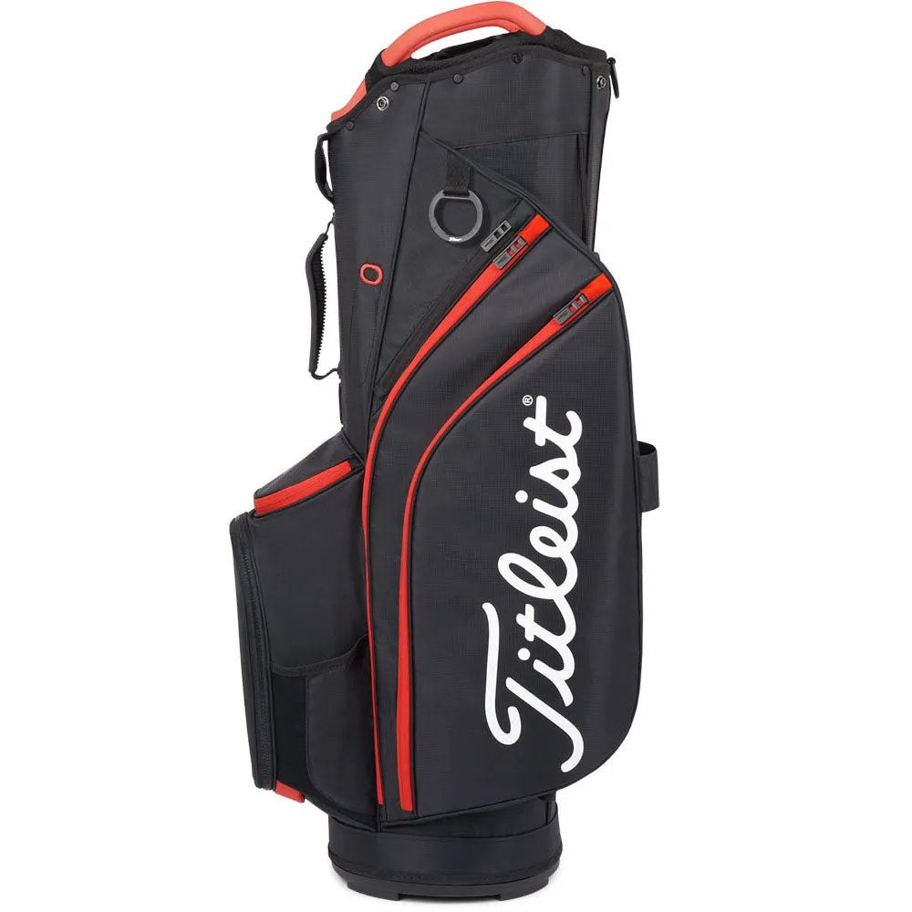 Titleist Cart 14 Lightweight Cart Bag - Black/Black/Red, SPF 50 golf shirts