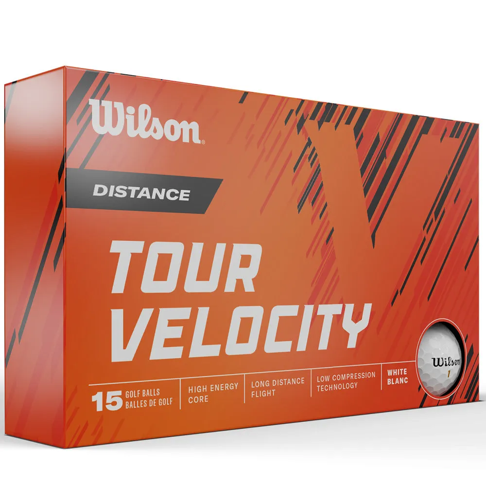 Wilson Tour Velocity Distance Golf Balls - White - 15 Pack, Clearance golf clubs