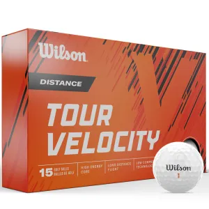 Editor-Loved Wilson Tour Velocity Distance Golf Balls - White - 15 Pack Just for You, Affordable golf clubs, Golf balls for distance