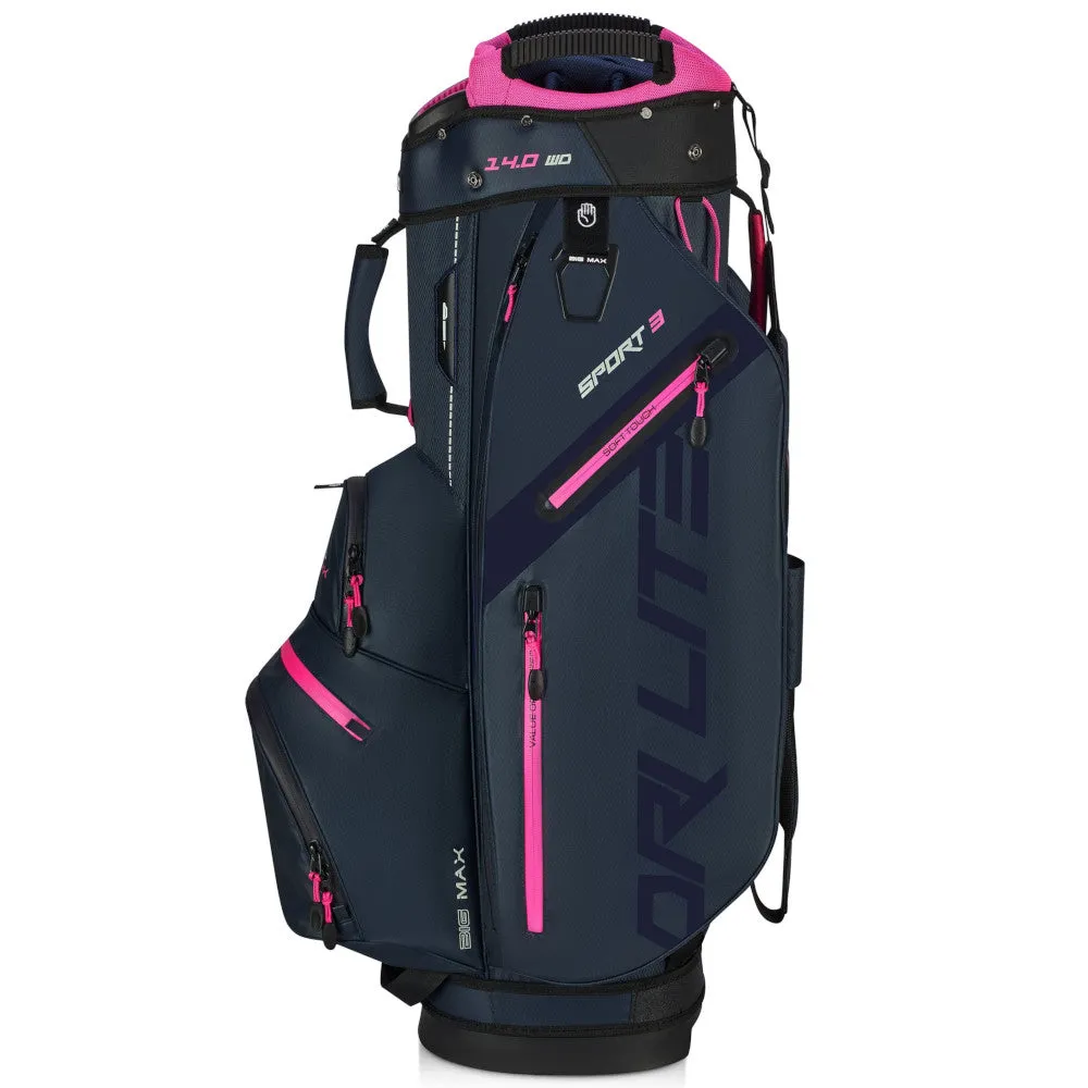 Big Max Dri Lite Sport 3 Cart Bag - Steel Blue/Fuchsia, Waterproof golf jacket, Men's golf polo shirts
