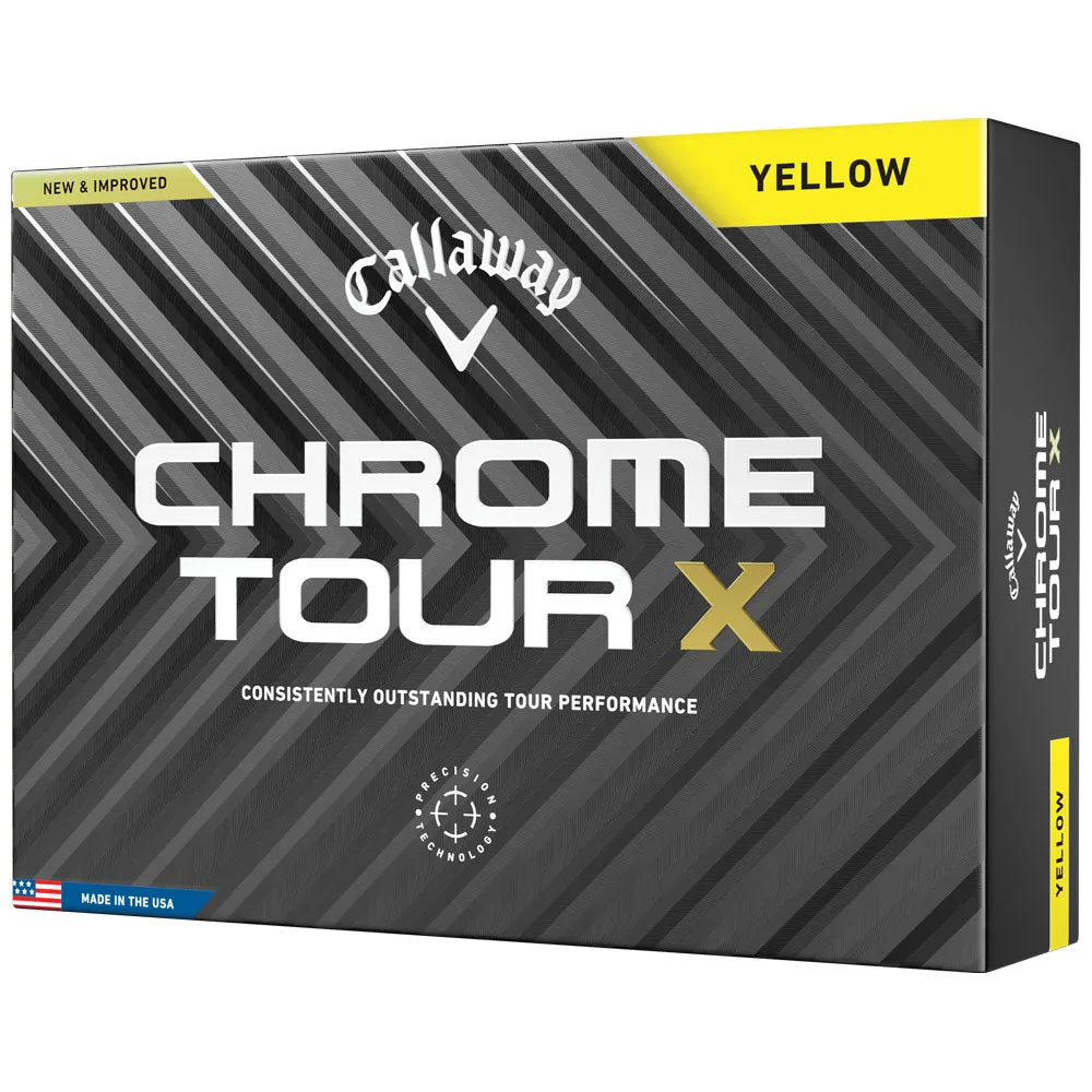 Callaway Chrome Tour X Golf Balls - Yellow - 12 Pack, XXL golf gloves