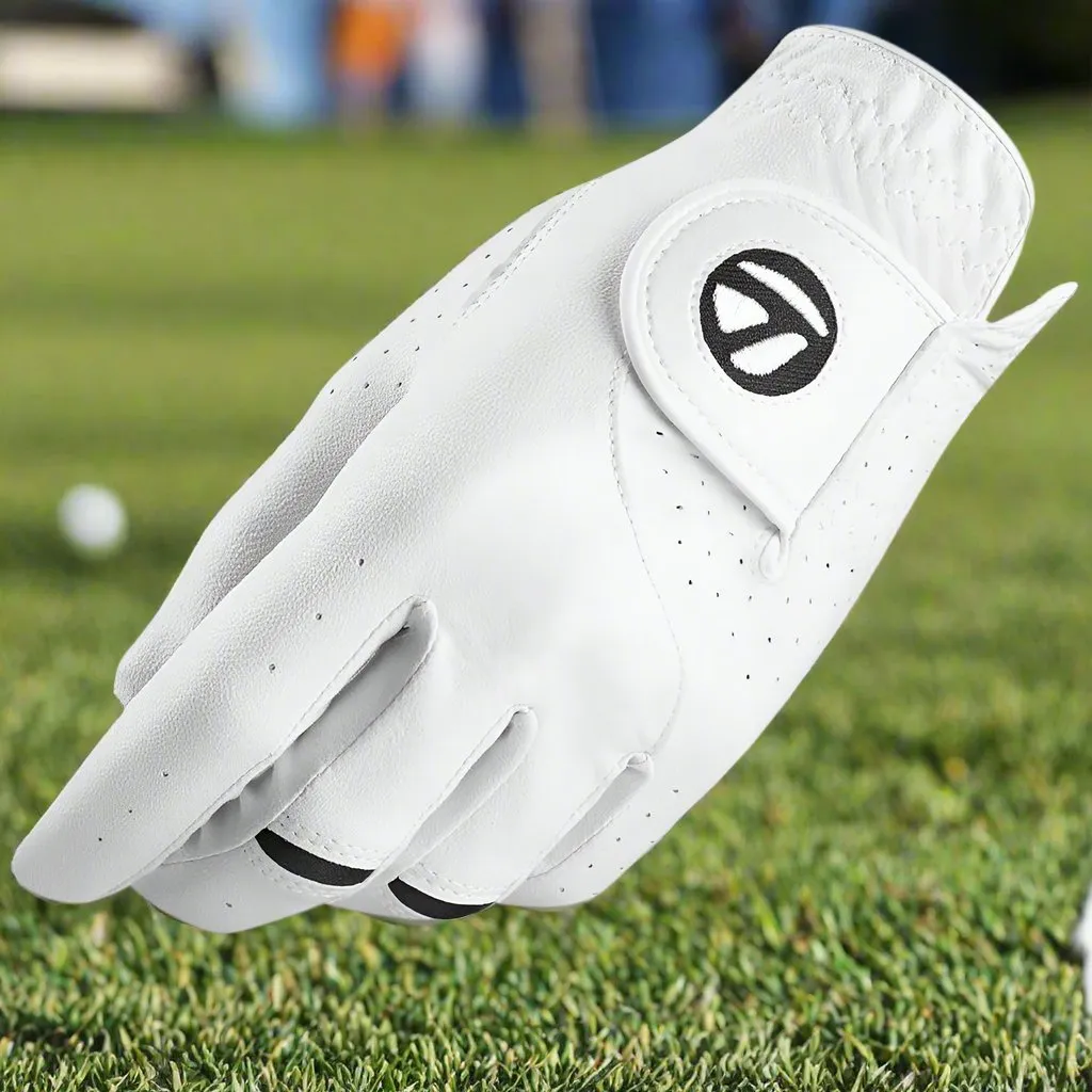 TaylorMade Stratus Tech Golf Gloves (2 Pack) - White, Smart golf balls, Backyard golf setup