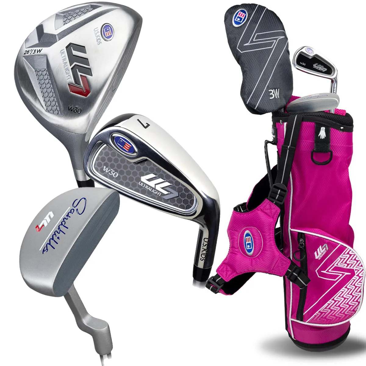 Editors Choice U.S Kids Golf Junior Ultralight 7 39 4-Piece Package Set Pink - (39-42" Golfer Height) Hot Right Now, Golf club fitting near me, Golf ball markers
