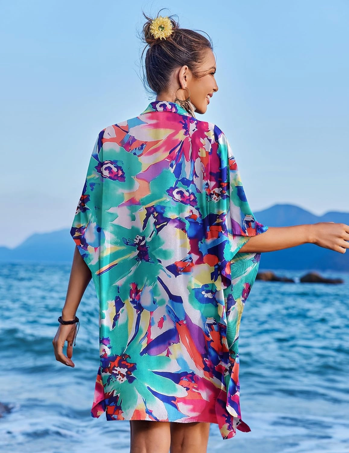 Ekouaer Beach Shirt Coverups for Women Button Down Bathing Suit Coverups for Swimwear