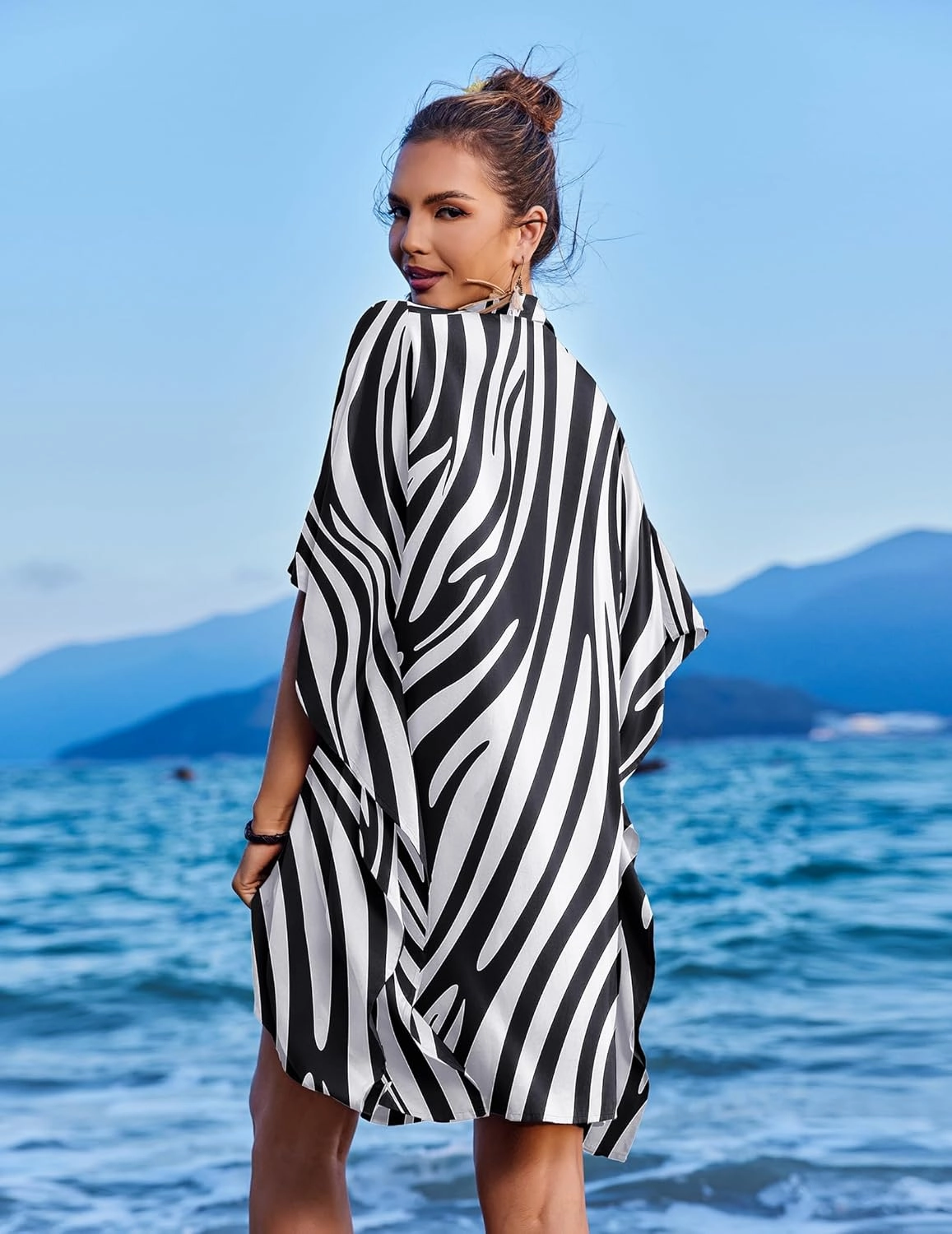 Ekouaer Beach Shirt Coverups for Women Button Down Bathing Suit Coverups for Swimwear