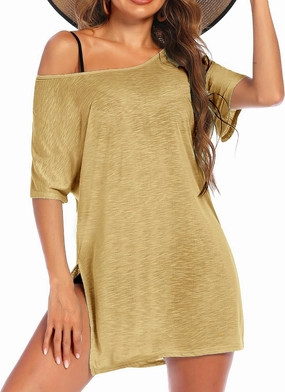 Ekouaer Women's Swimsuit Beach Cover Up Short Sleeve Cover Ups for Swimwear Bathing Suit Coverups S-XXXL