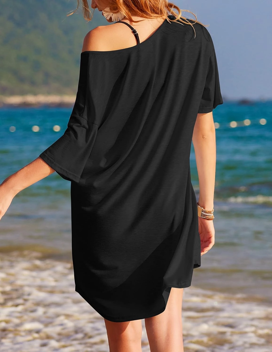Ekouaer Womens Tshirt Nightgown Cotton V Neck Sleepshirts Comfy Casual Nightshirt for Women