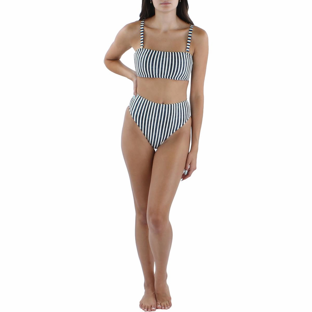 Emily Womens Striped Hipster Swim Bottom Separates