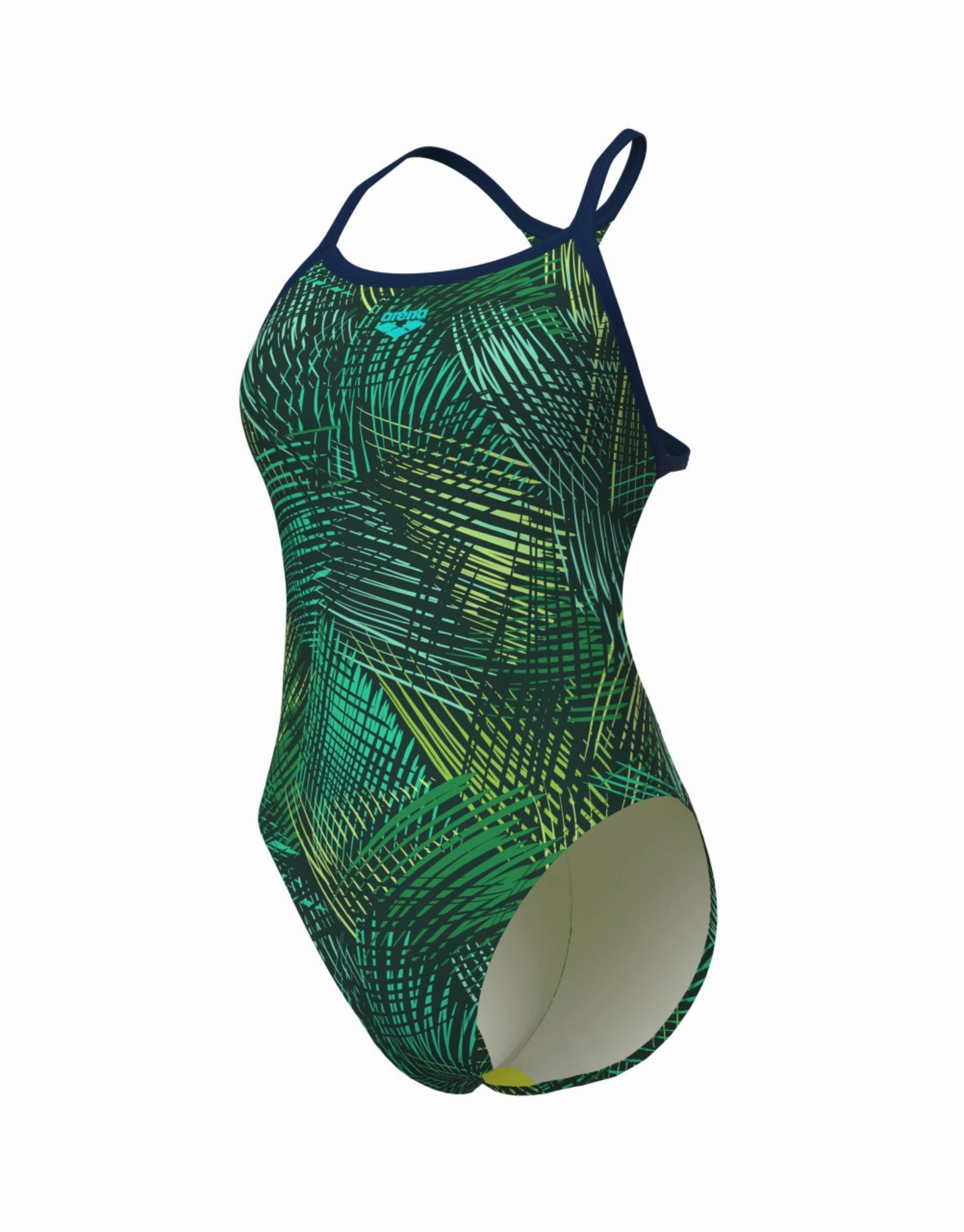 Energy Booster Back Swimsuit - Navy/Green Multi