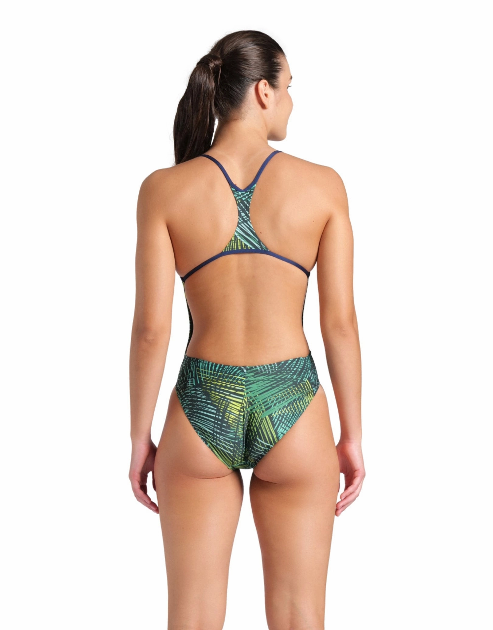 Energy Booster Back Swimsuit - Navy/Green Multi
