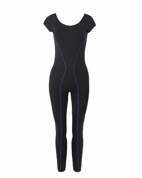 ENLIGHTENED Unitard | Black & Blue Lines