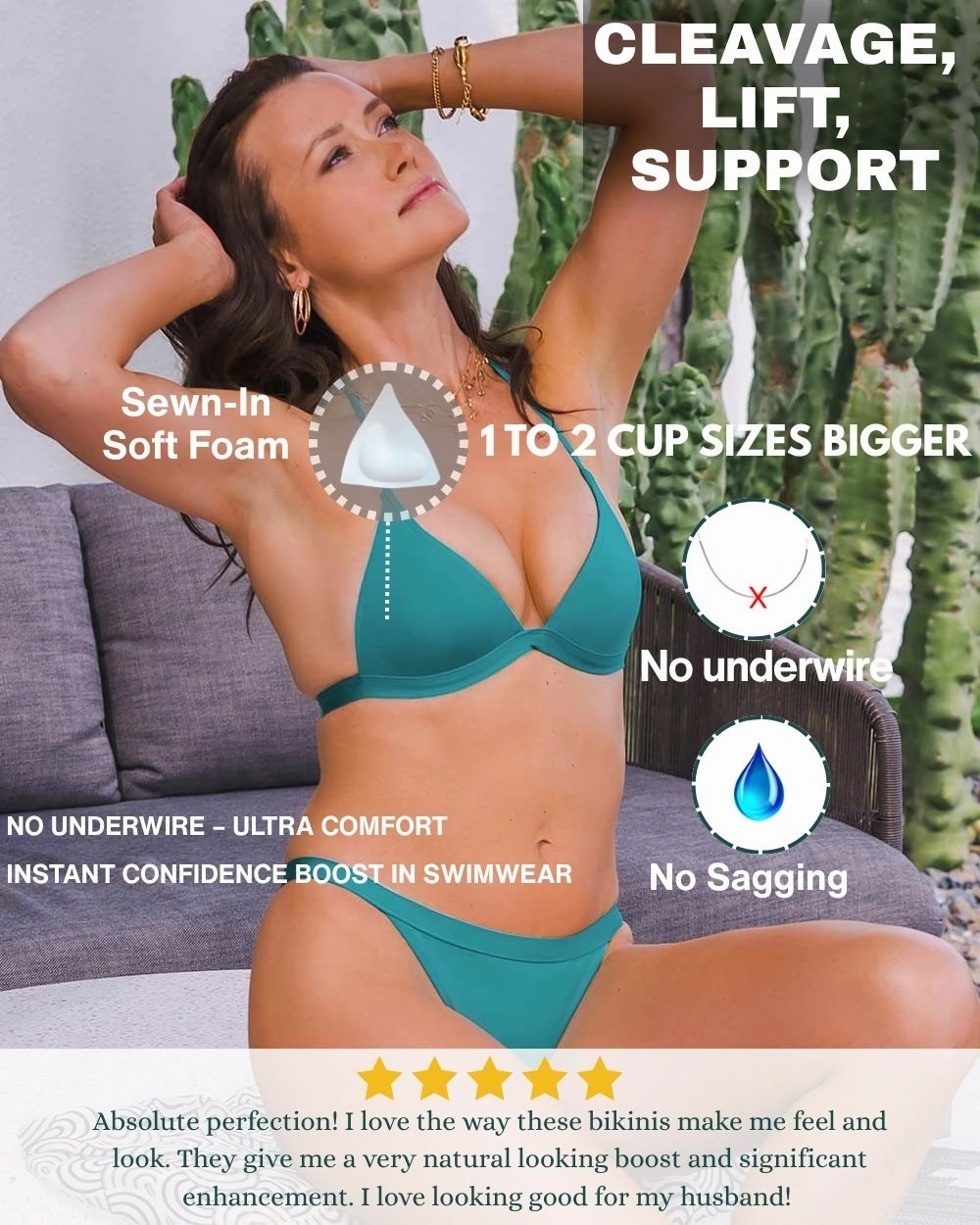 Envy Push Up Banded String Bikini Top & Banded Bottom