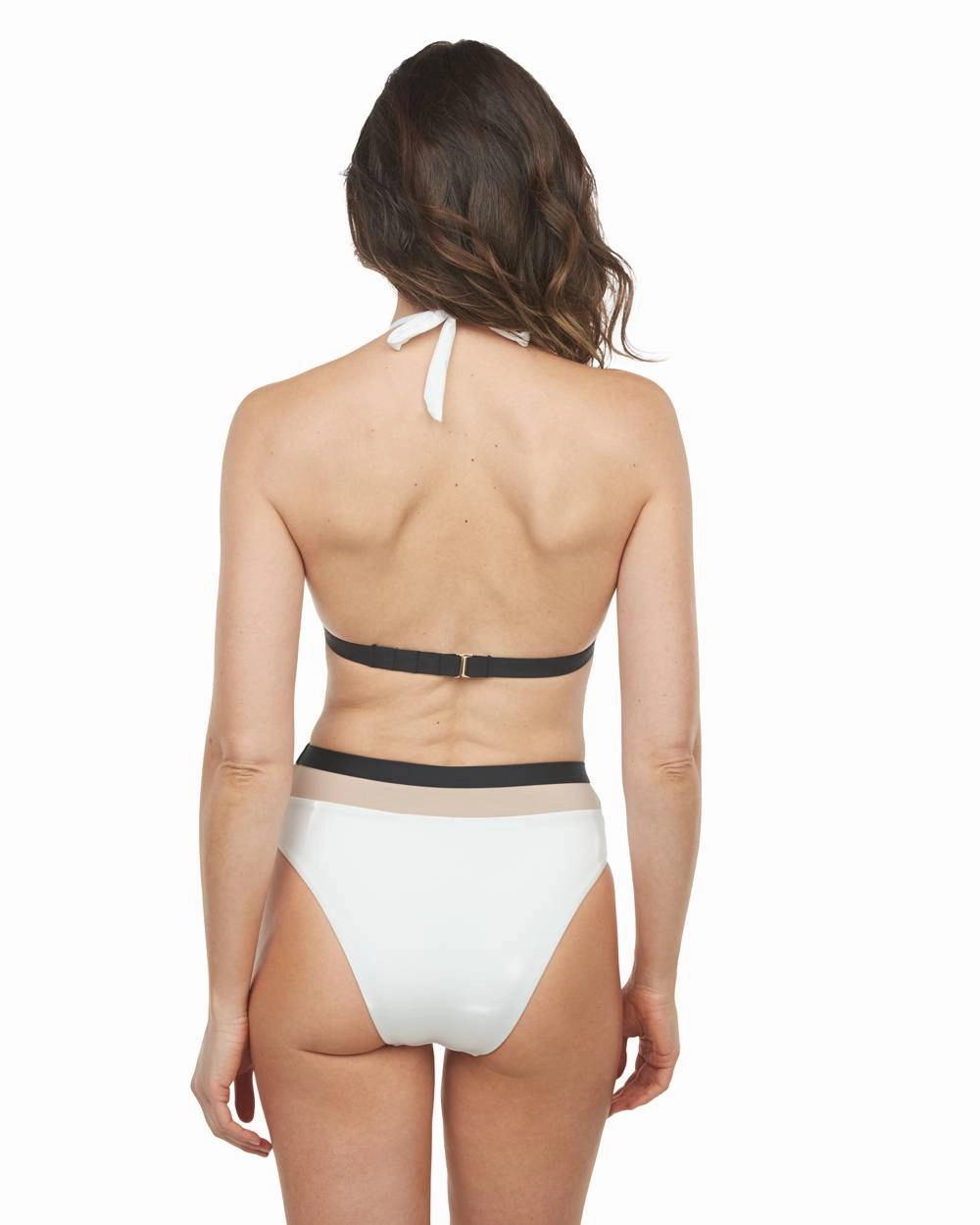 Envy Push Up Color Block Halter Top & Color Block High Waist Swim Bottom