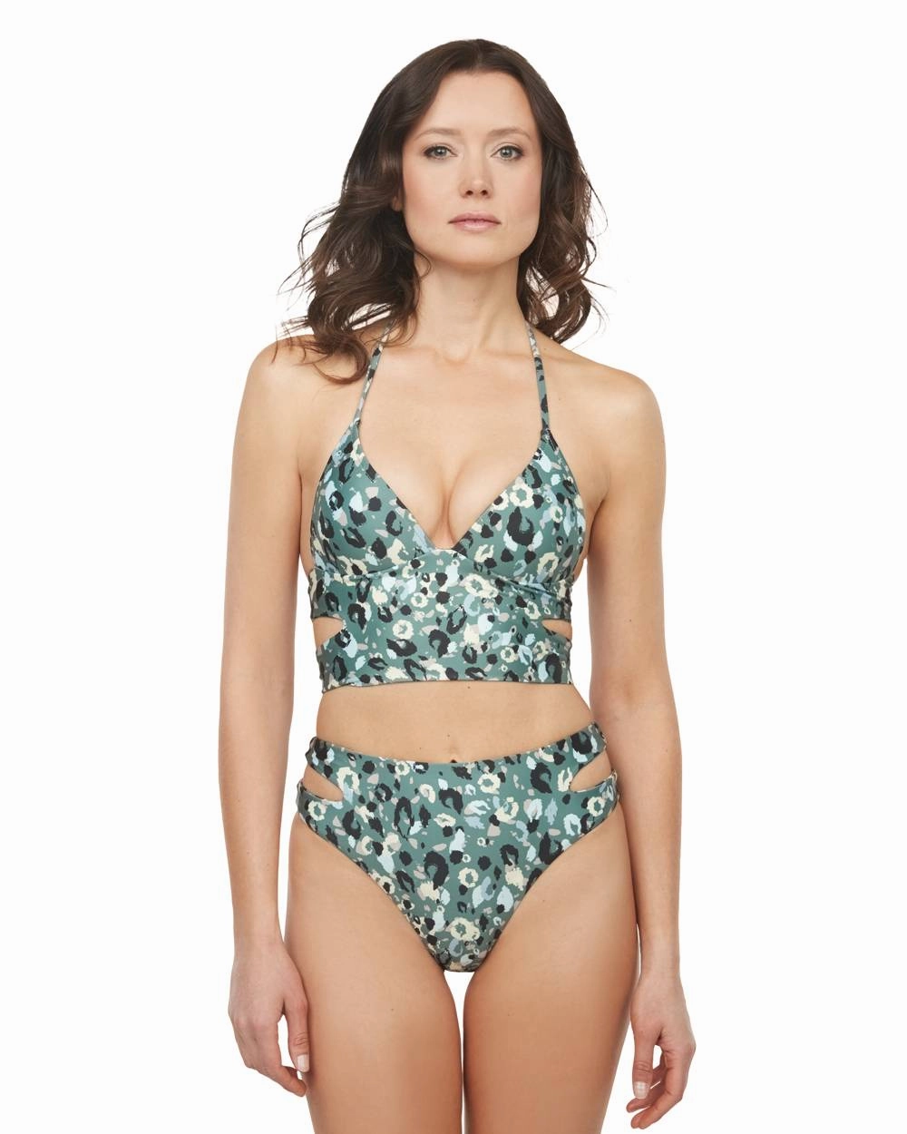 Envy Push Up  Cutout Swimsuit Top & Cutout High Leg Bottom