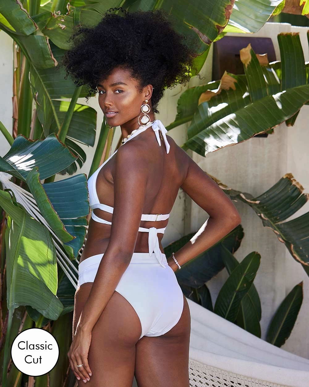 Envy Push Up Padded Cross Halter Top and V High Leg Bottom