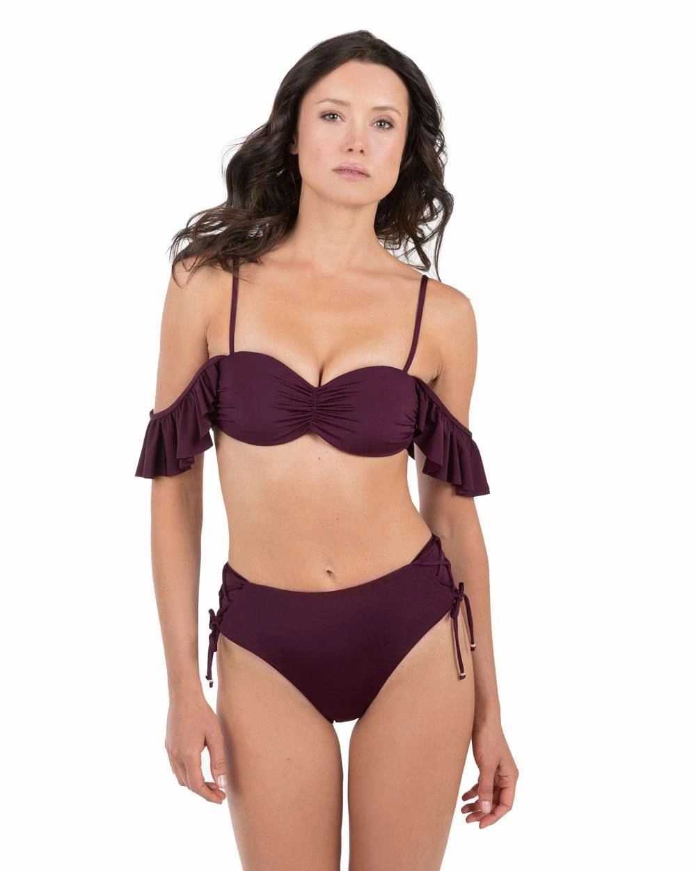 Envy Push Up  Ruffle Corset Swimsuit Top & High Waist Corset Bottom