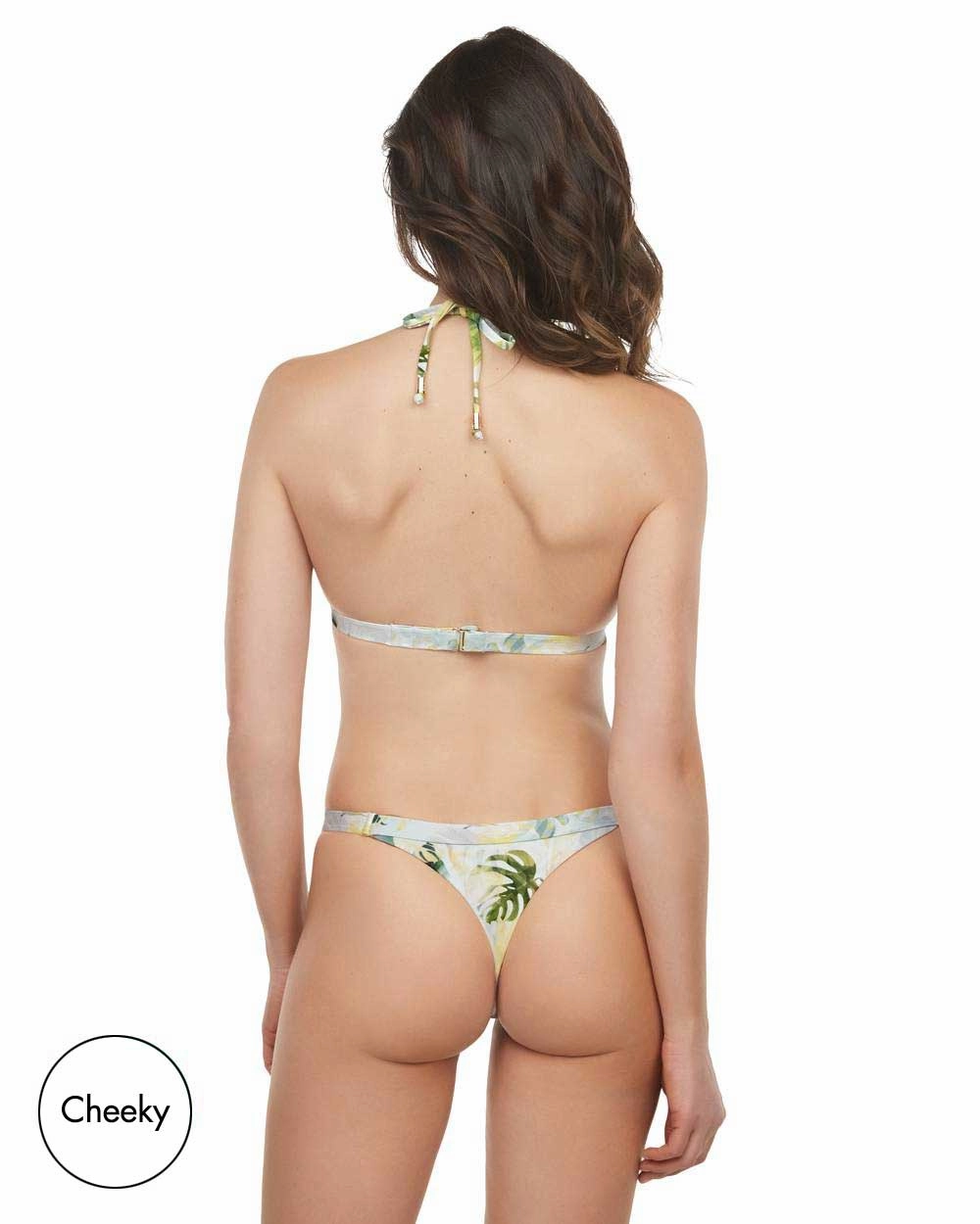 Envy Push Up Tropical Banded String Bikini Top & Banded Bottom