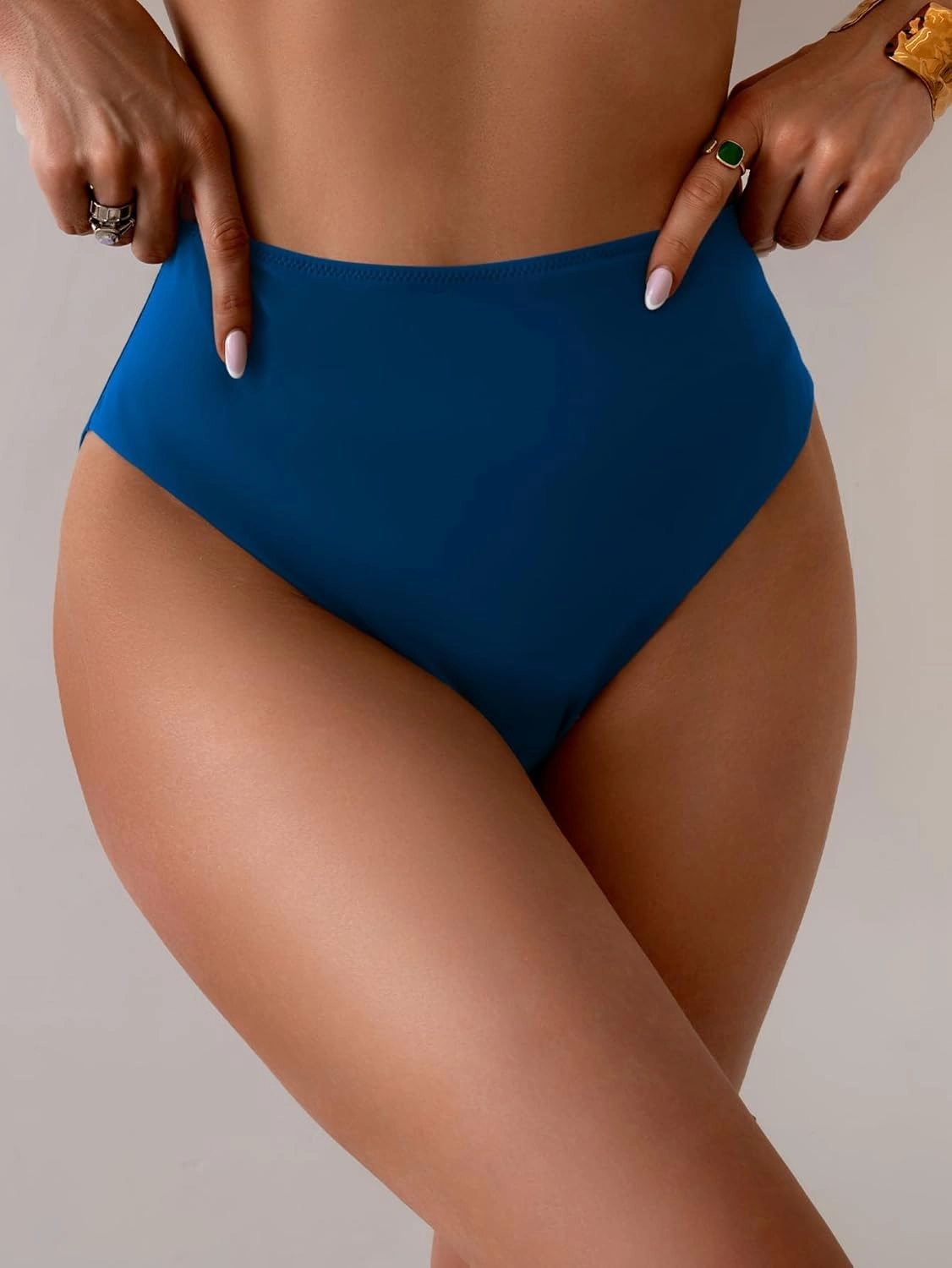 Eomenie Sexy Bikini Bottom for Women Ruched Swim Bottom Cheeky Swimsuit Mid Waisted Tankini Bottoms Only