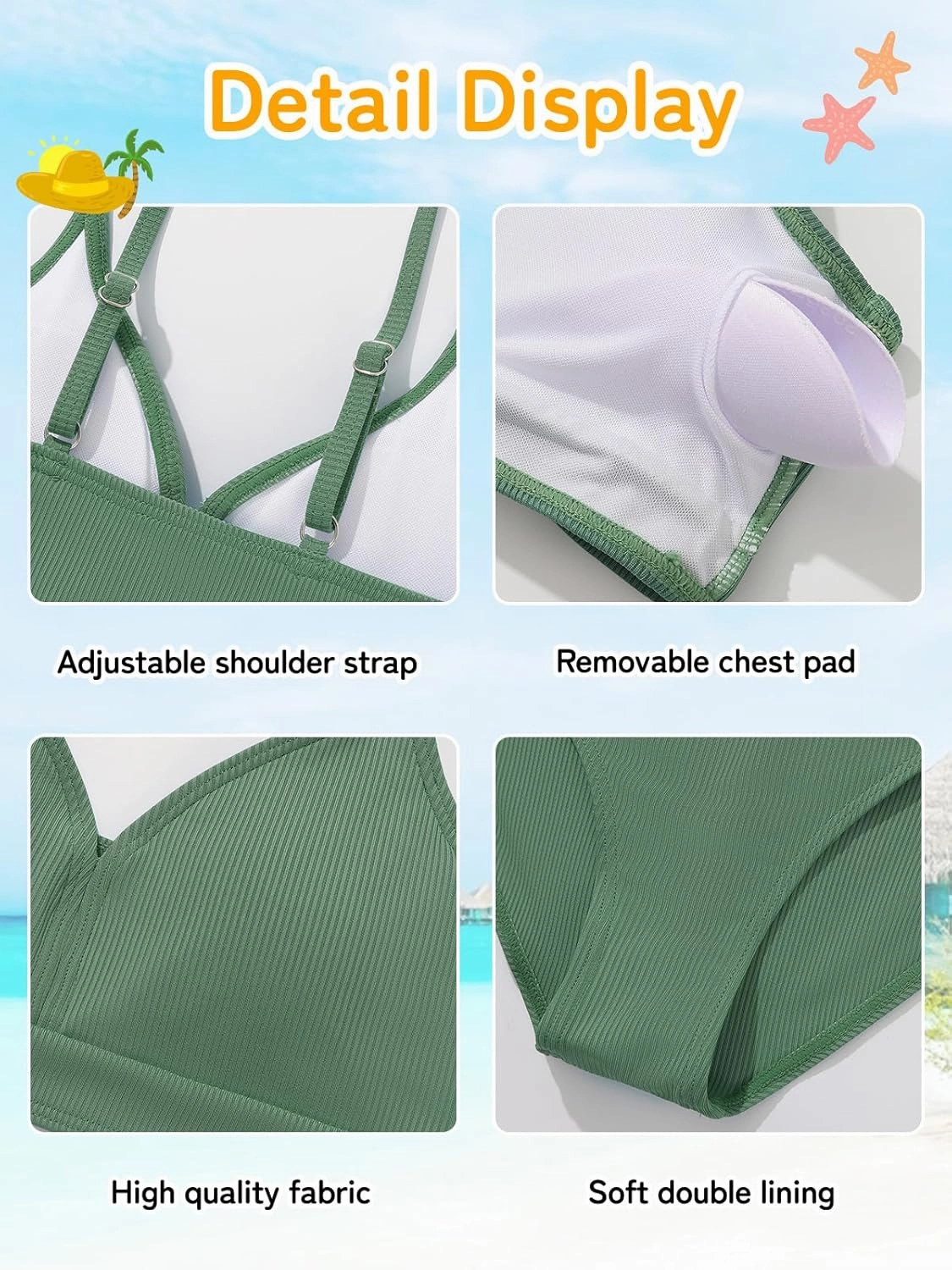 ESHOO Girls Swimsuits Kids 3 Piece Bathing Suit Teen Girls Bikini Swimwear with Drawstring Cover Up Skirt Beach Swimwear