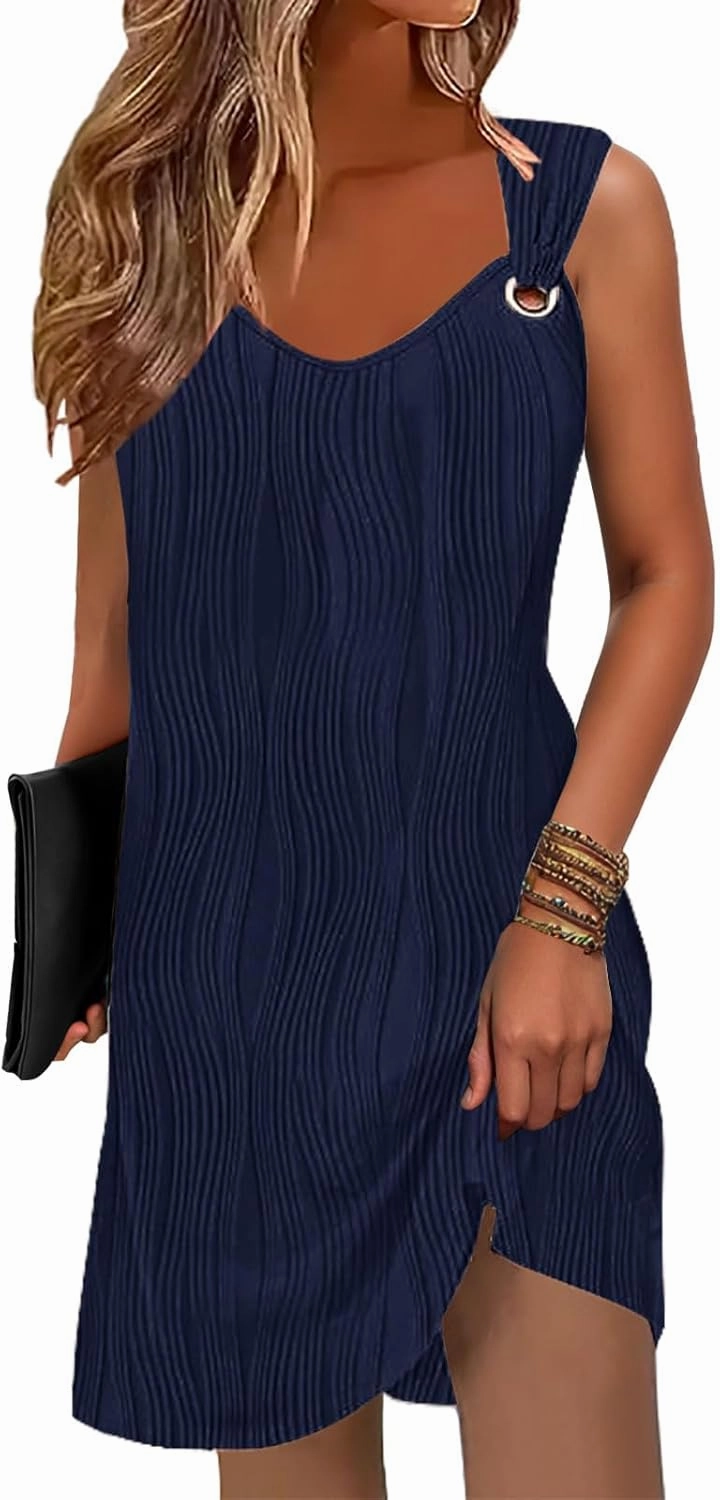 ETCYY Summer Dresses for Women 2025 Vacation Beach Cover Ups Swimsuit Sleeveless Sundresses Casual Loose Tank Sun Dresses